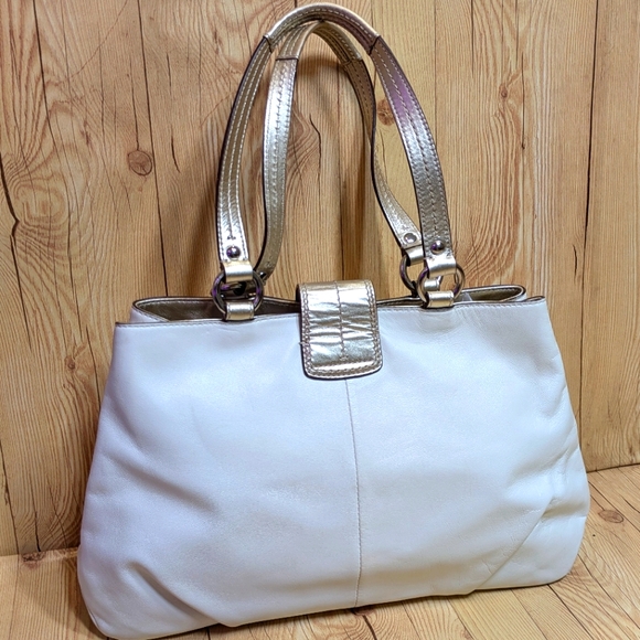 Coach Soho Leather Gold Metallic Handbag Purse - Picture 2 of 4